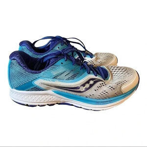 Saucony Ride 10 Gray/Teal/Royal Blue Women's Sz 6.5